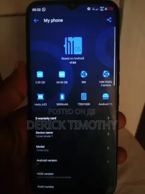 Tecno Spark 7 64GB Nyeusi