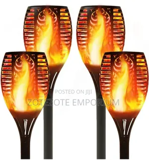 6 Pieces LED Solar Flame Lamp Set