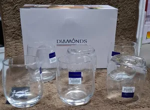 6 Piece Diamond Glassware Set