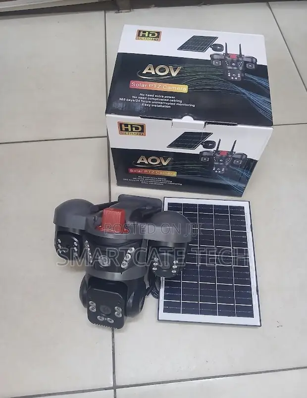 AOV 4G Solar Security Camera Triple Lens HD CCTV - 1