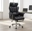 Executive Office Chair - Black Leather - 5