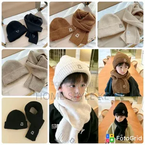 2-in-1 Kids Winter Beanie Hat & Scarf Set