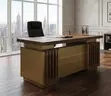 1.4M Golden Executive Desk with Lock Drawers - 1