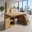 1.4M Golden Executive Desk with Lock Drawers - 2