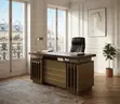 1.4M Golden Executive Desk with Lock Drawers - 3