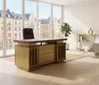 1.4M Golden Executive Desk with Lock Drawers - 4
