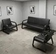 5-Seater Office Reception Sofa - Black Leather - 4