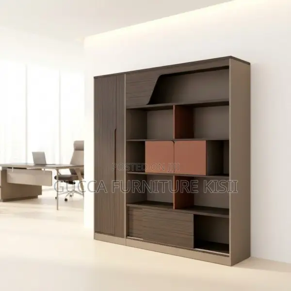Imported Modern Wall-to-Wall Office Cabinet - 1