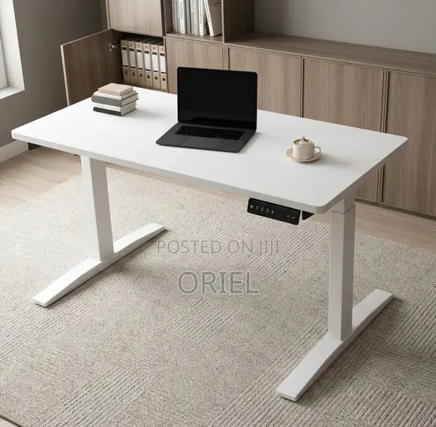 1.4M White Electric Standing Desk - 1