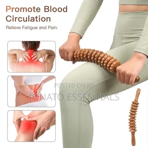 Curved Wooden Massage Roller Stick for Muscle Pain Relief