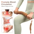 Curved Wooden Massage Roller Stick for Muscle Pain Relief - 1