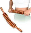 Curved Wooden Massage Roller Stick for Muscle Pain Relief - 2