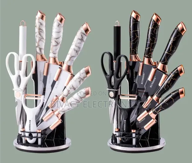 Marble Kitchen Knife Set - Stainless Steel - 1