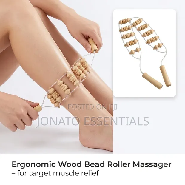 Wooden Back Massager Roller Rope - 1