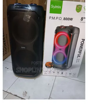 Syinix Boom Base 800W 8-Inch Speaker with Mic & Light