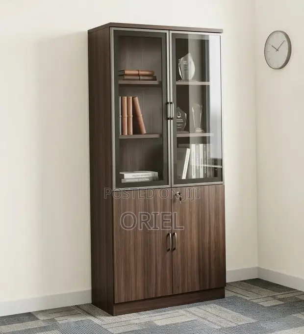 2-Door Wooden Office Cabinet - Modern Storage - 1