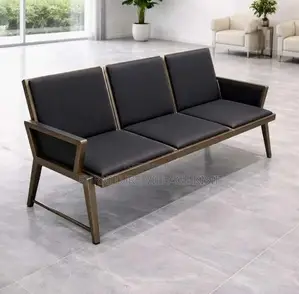 3-Seater Leather Reception Bench