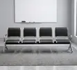 Benchi la Kusubiri la Ofisi la 4-Seater - Ngozi Nyeusi Iliyofungwa - 2