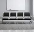 Benchi la Kusubiri la Ofisi la 4-Seater - Ngozi Nyeusi Iliyofungwa - 3