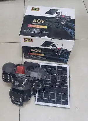 AOV 3-Lens 4G Solar PTZ CCTV Camera - V380 Smart Security