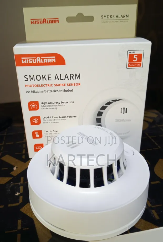 Wisualarm High-Accuracy Smoke Detector - Battery Operated - 1