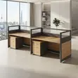 Two-User Straight Office Workstation - Blue - 4
