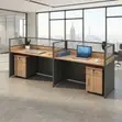 Two-User Straight Office Workstation - Blue - 5