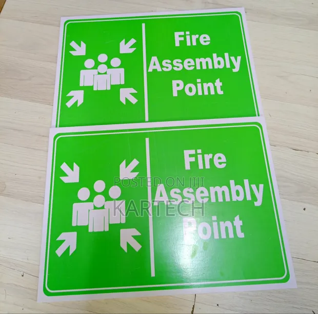 Green Fire Assembly Area Safety Sign - 1