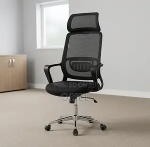 Ergonomic Swivel Base Office Chair - Black