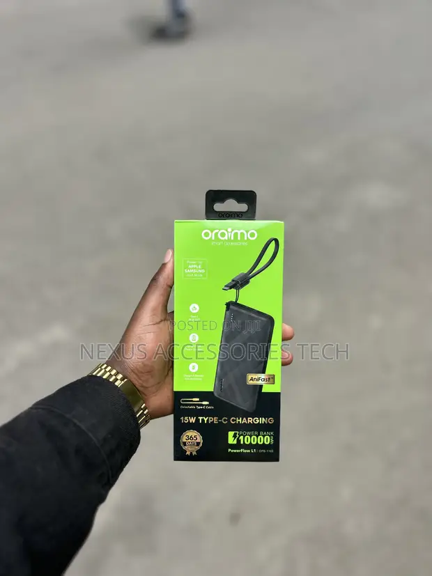 Oraimo PowerFlow L1 10000mAh 15W Type-C Fast Charging Power Bank - 1