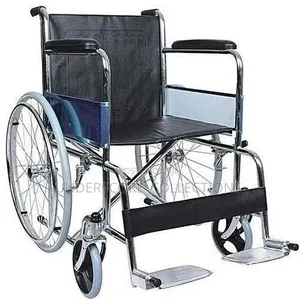 Standard Manual Foldable Wheelchair - Chrome Steel Frame
