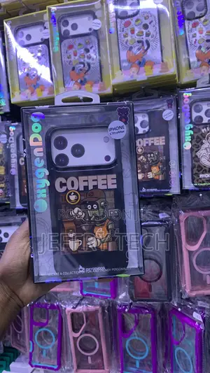 OxygenDog Cartoon Coffee Black TPU Case for iPhone 17 Pro Max