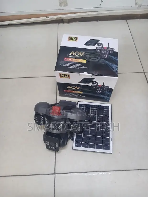 V380 Pro AOV 4G Triple Lens Solar PTZ Outdoor CCTV Camera - 1
