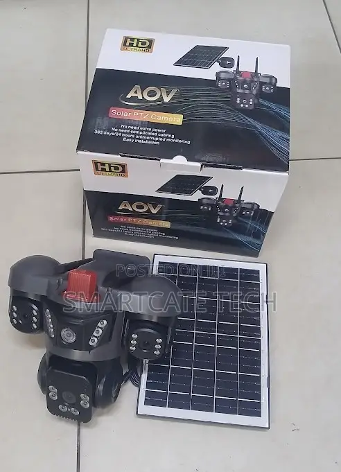 AOV V380 4G Solar PTZ Triple Lens Outdoor CCTV Camera - 1