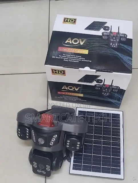 Triple Lens V380 4G Solar CCTV Camera with Night Vision - 1