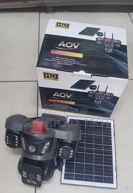 V380 Pro Triple Lens AOV Solar 4G Outdoor CCTV Camera - 1