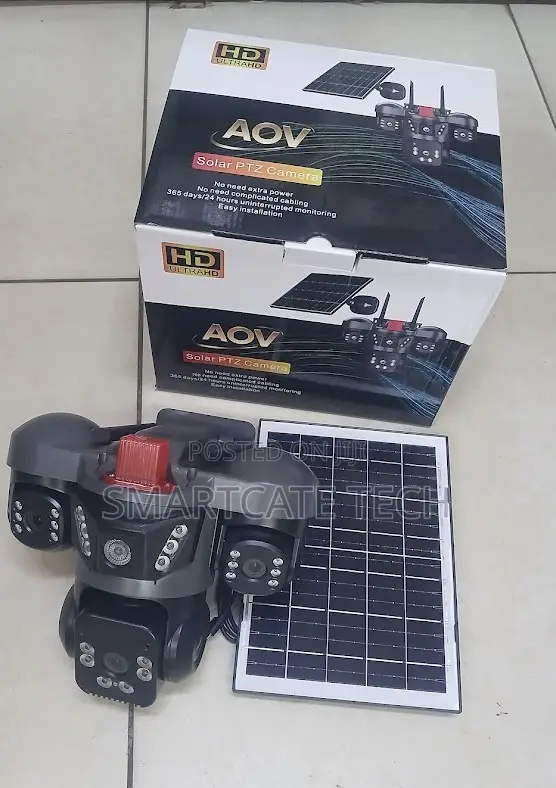 AOV 4G Solar Triple Lens V380 CCTV Camera - HD PTZ - 1