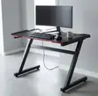 Modern Gaming Desk with Light - Black - 2