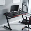 Modern Gaming Desk with Light - Black - 3