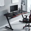 Modern Gaming Desk with Light - Black - 4