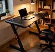 Modern Gaming Desk with Light - Black - 5