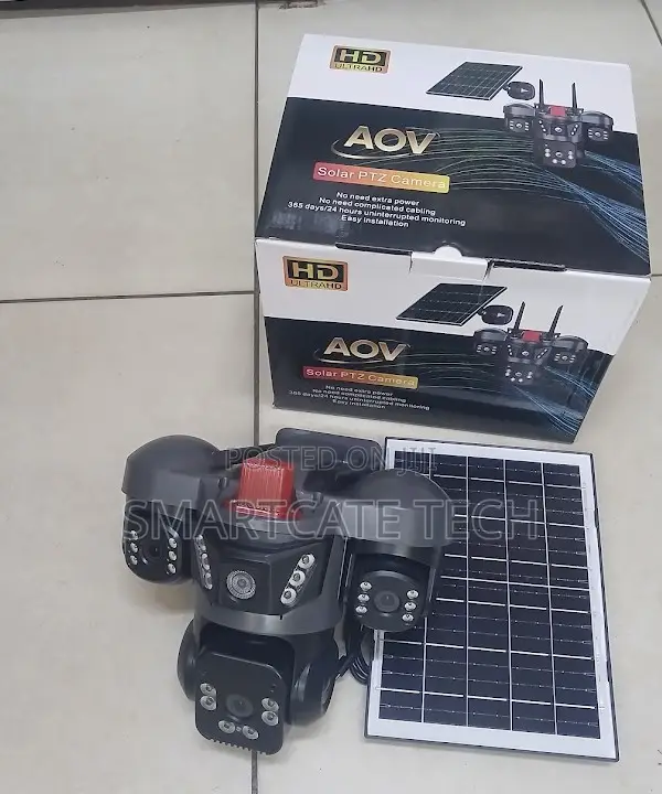 Aov Triple Lens Solar 4G PTZ CCTV Camera (V380 HD) - 1