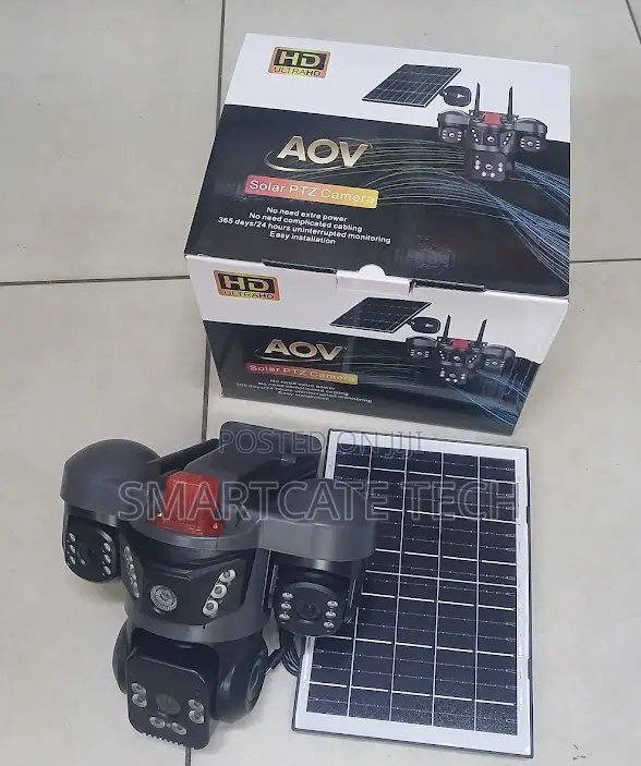 AOV 4G Solar Triple Lens V380 CCTV Camera - 1