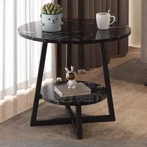 🩷2 Layer Round 3 Legged Metal Frame Table
