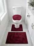 3-Piece Toilet Set with Bath Mat - 1