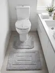 3-Piece Toilet Set with Bath Mat - 3