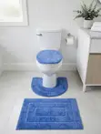 3-Piece Toilet Set with Bath Mat - 4