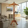 Long Mahogany Finish Office Coat Hanger - 2