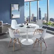 White 4-Seater Modern Eames Style Dining Set - 1