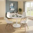 White 4-Seater Modern Eames Style Dining Set - 2